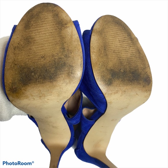 Steve Madden Immence Sandle Blue Suede Heels Sz 5 - Picture 10 of 11